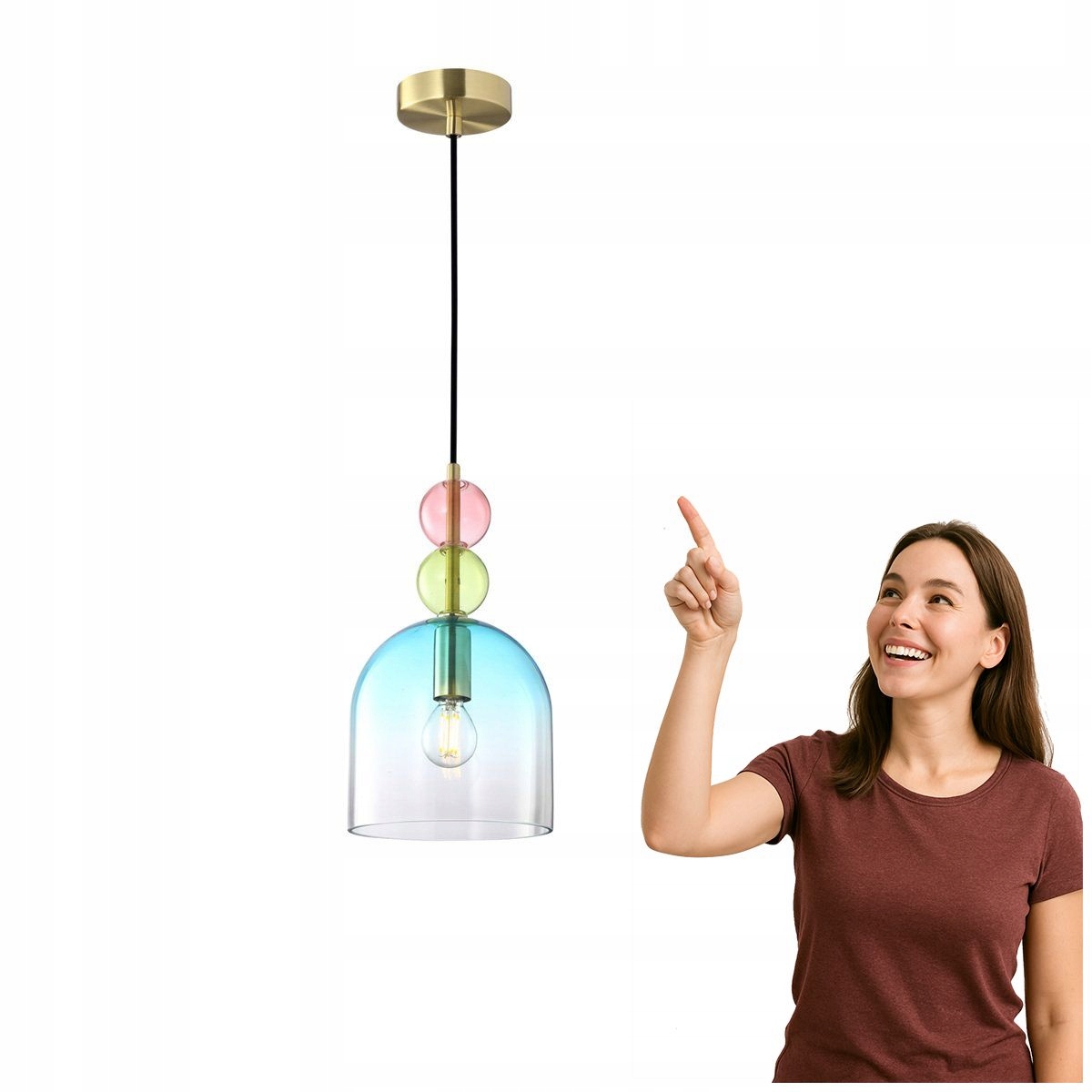 Závěsná lampa Manso PND-37462A-MC-GD Italux