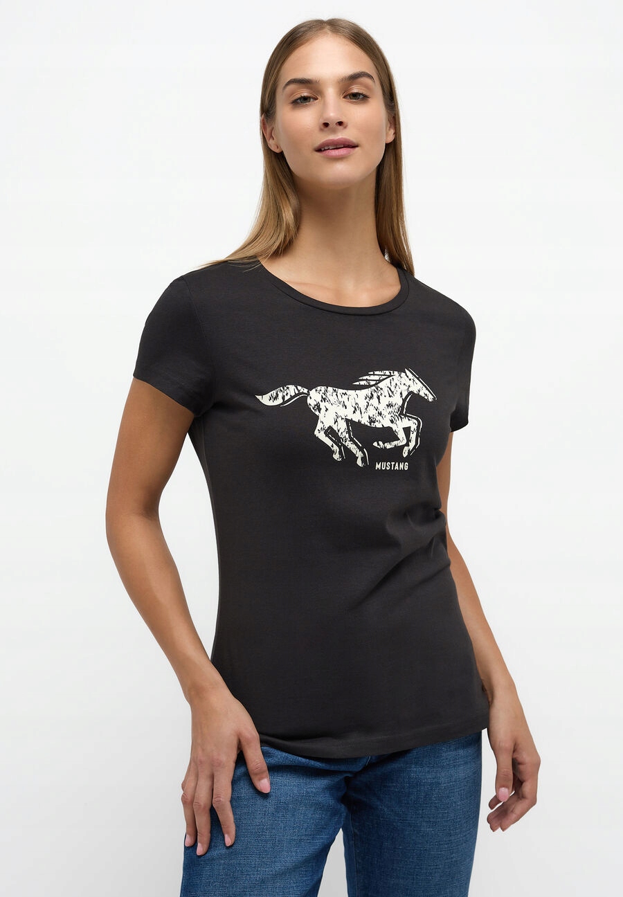 Mustang 1014477 4137 czarny t-shirt r. M Alexia C Print KOCHLAND  14688154877 | T-Shirts