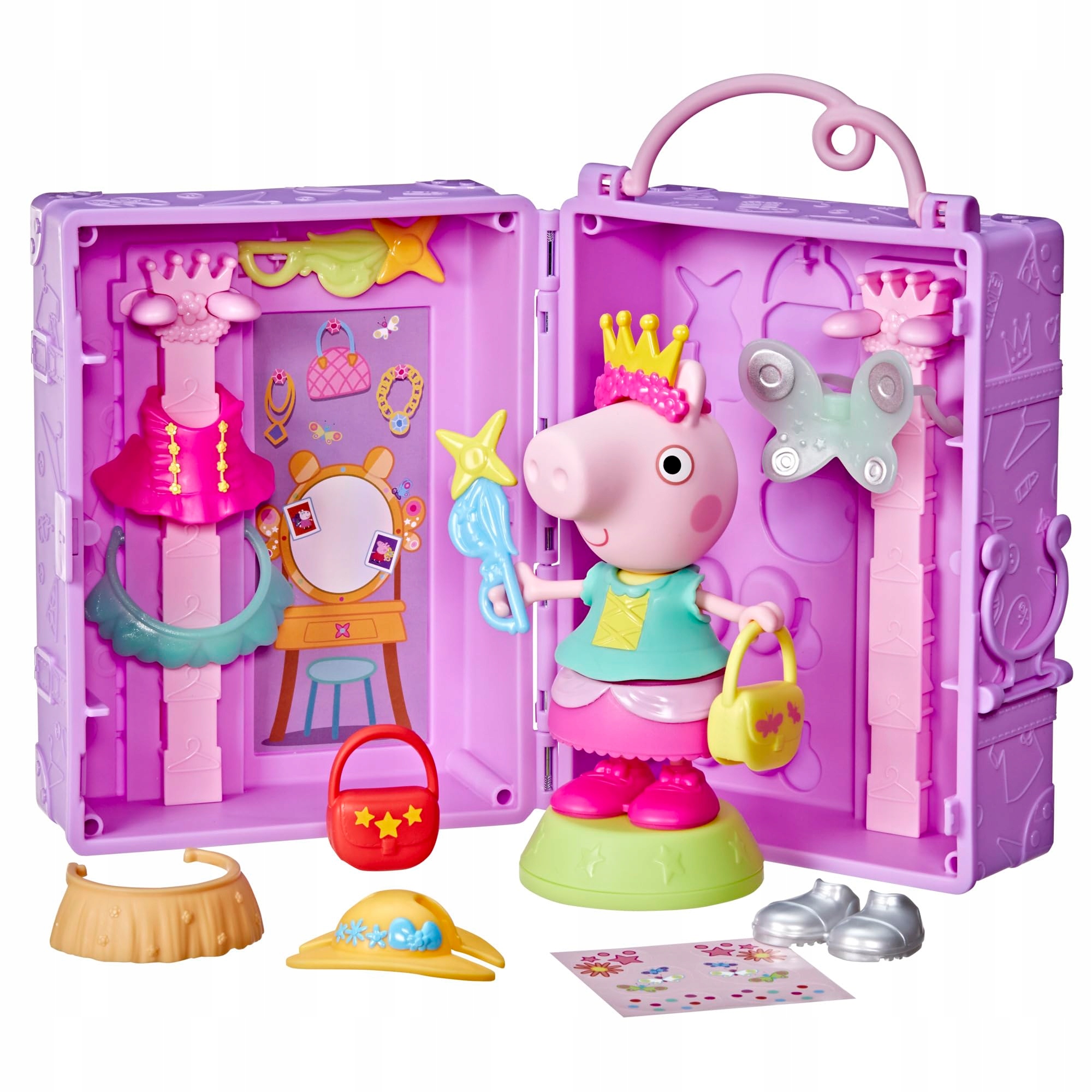 Prasátko Peppa Skříň Figurka 15 CM 14 Doplňků Hasbro G1017