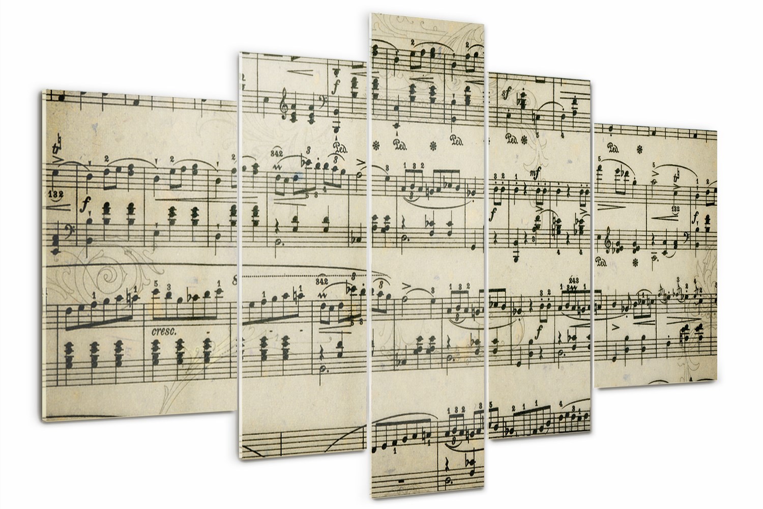 

Obraz na szkle tryptyk Nuty na pięciolinii