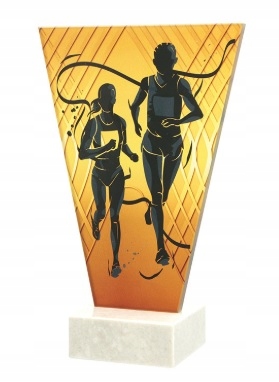 STATUETKA SZKLANA SZKŁO BIEGI BIEGA 17,5cm GRAWER