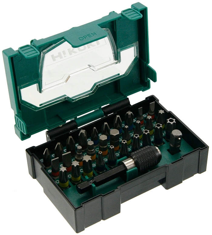 

Hikoki Zestaw Box 32el. bitów do wkrętarki bity