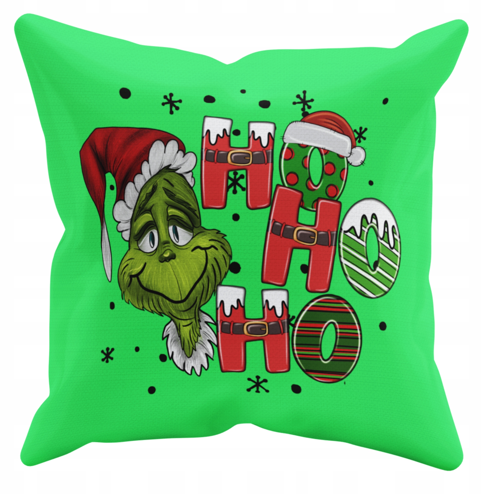 POSZEWKA NA PODUSZKĘ JAŚKA DO PRZEDSZKOLA GRINCH ŚWIĘTA + IMIĘ GRATIS Kolor dominujący odcienie zieleni