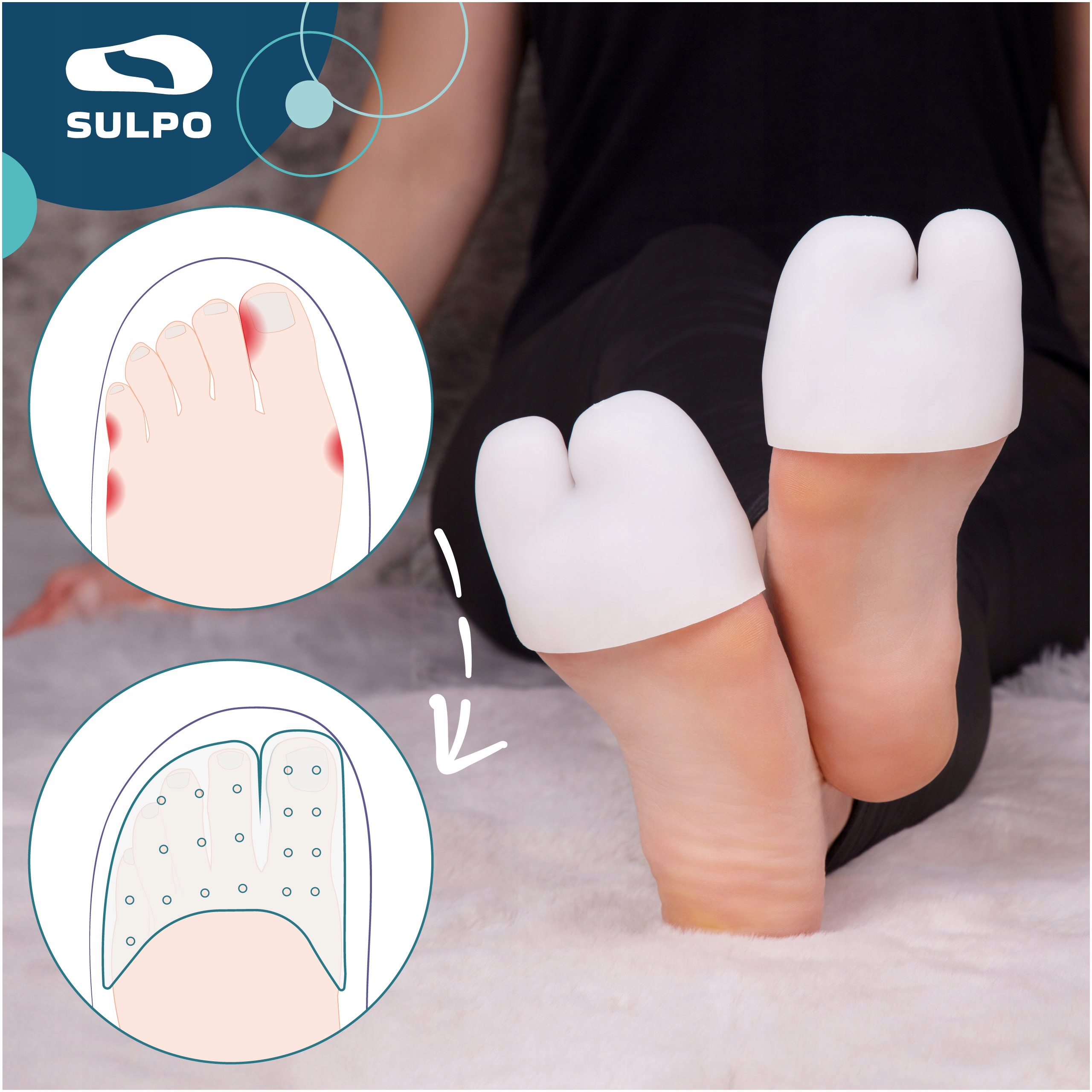 Żelowe osłonki palców osłona na obtarcia stopy ochraniacz nakładka na palce Model D004