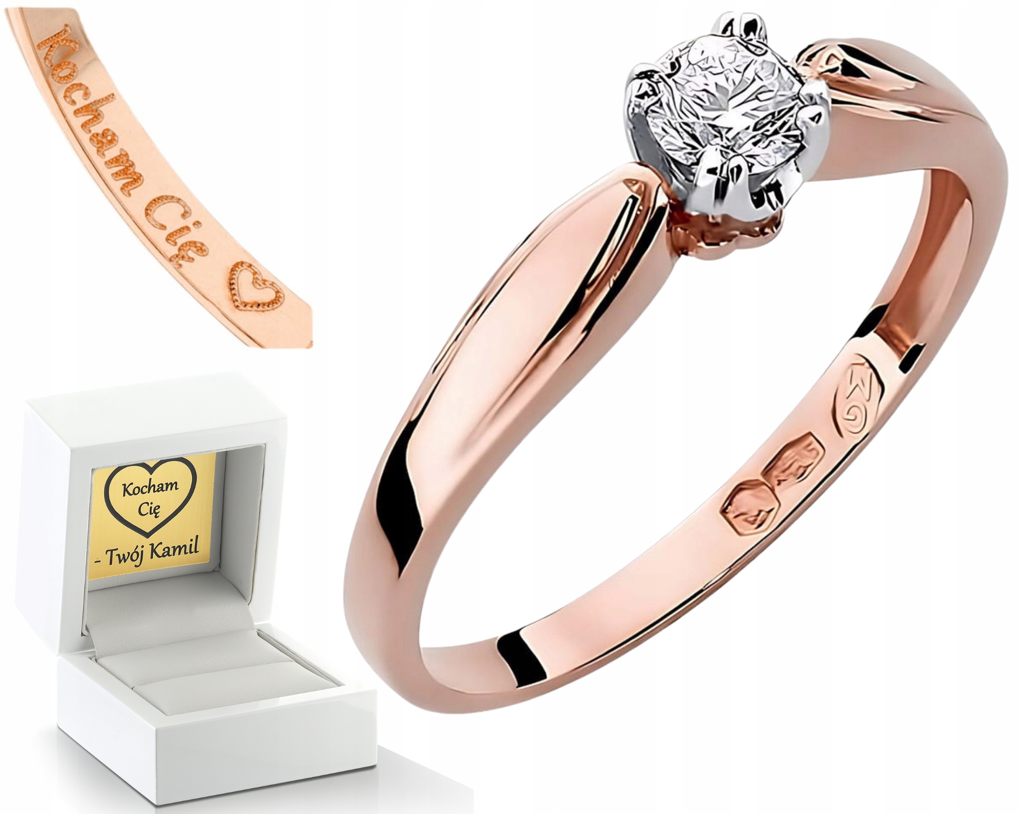 Minimalistický Prstýnek S Diamantem Lab Zlato 14K Drť 585