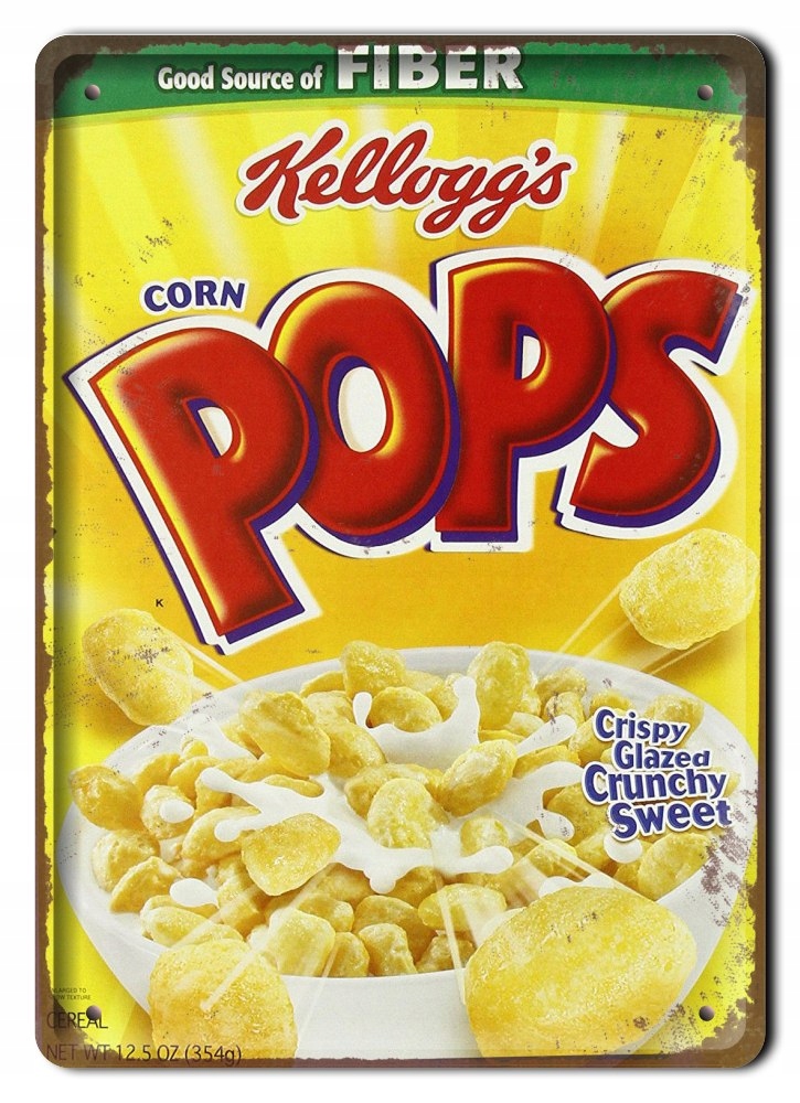 Corn Pops Metalowy Szyld Plakat Retro #08353