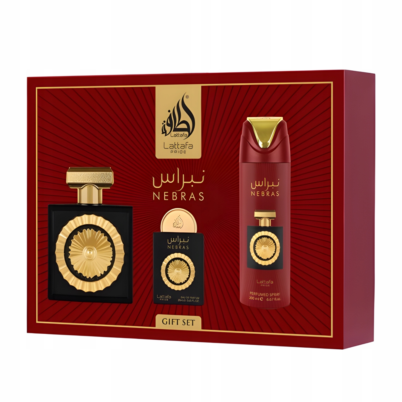 Set Lattafa Nebras 100 ml 20 ml Parfémovaná voda Sprej 200 Ml Unisex