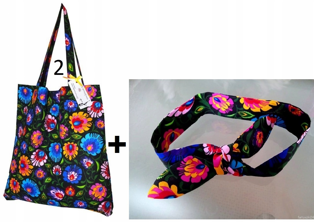 

Torba Shopperka+opaska komplet folk
