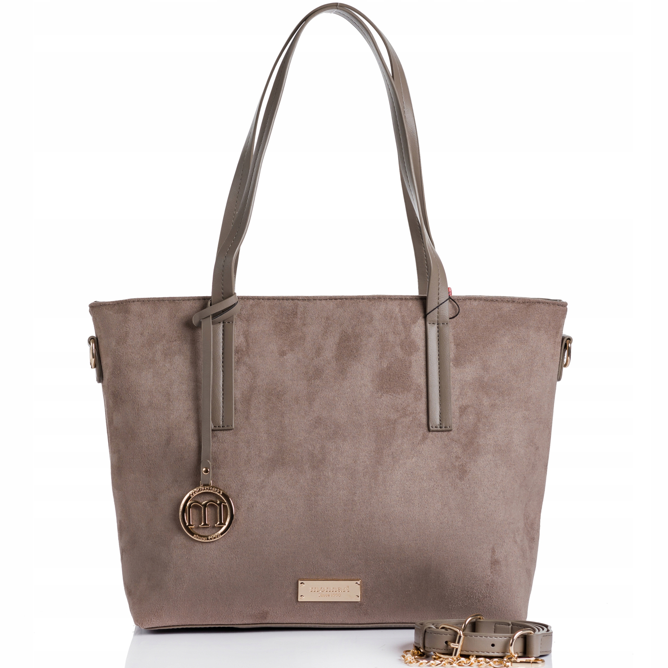 Monnari Torebka Damska Shopper Na Ramię Duża A4 Zamszowa Premium Zawieszka