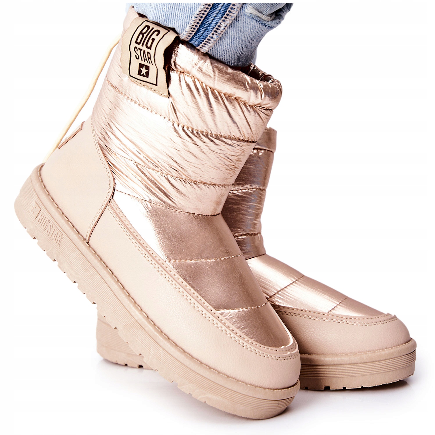 BEŻOWE CIEPŁE BOTKI ŚNIEGOWCE BIG STAR II274121 38