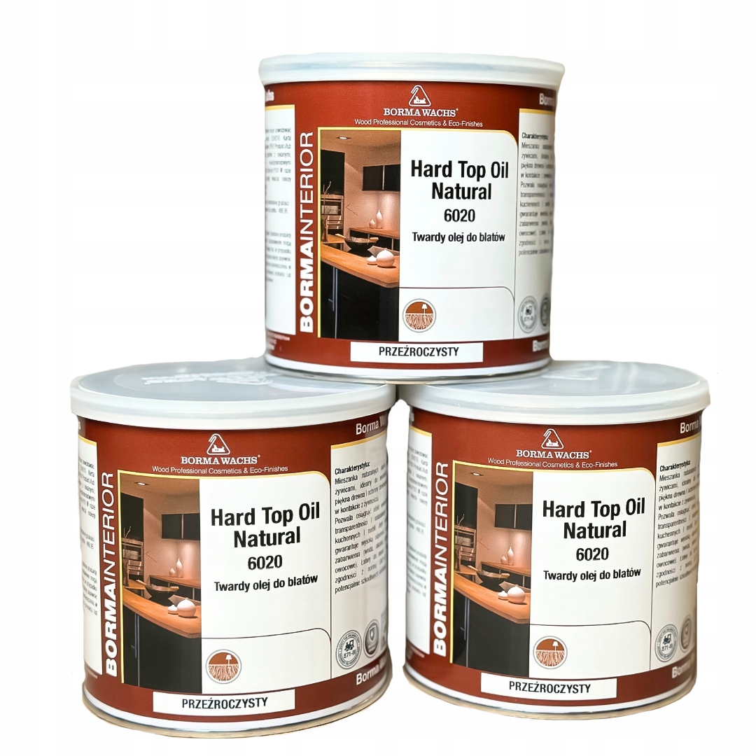 Olej Na Drevené Dosky Borma Wachs Hard Top Oil Matný 750 ML 3 Kusy