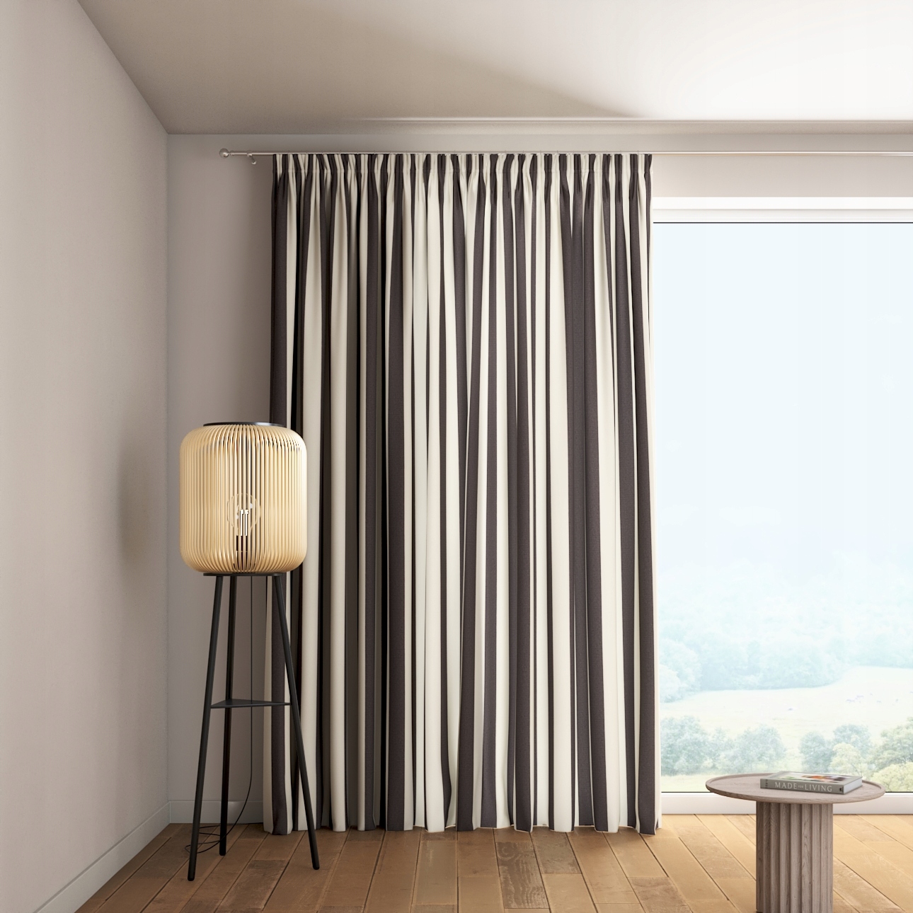 Záves na zvlnenej páske 1 ks 140x260 cm čierny