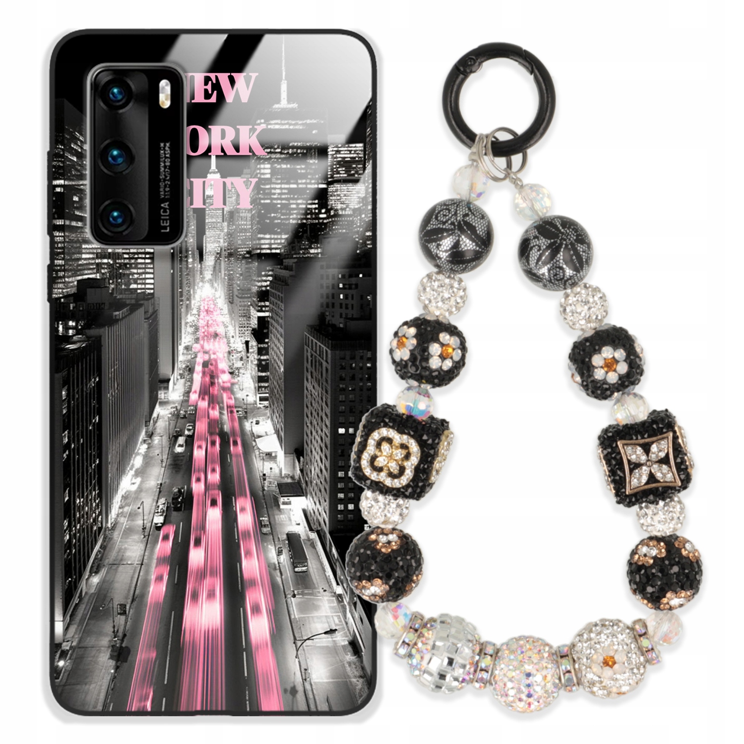 Pouzdro Pro Huawei P40 Case Glass| Přívěsek Na Klíče Elegantní Kryt Premium Vzory