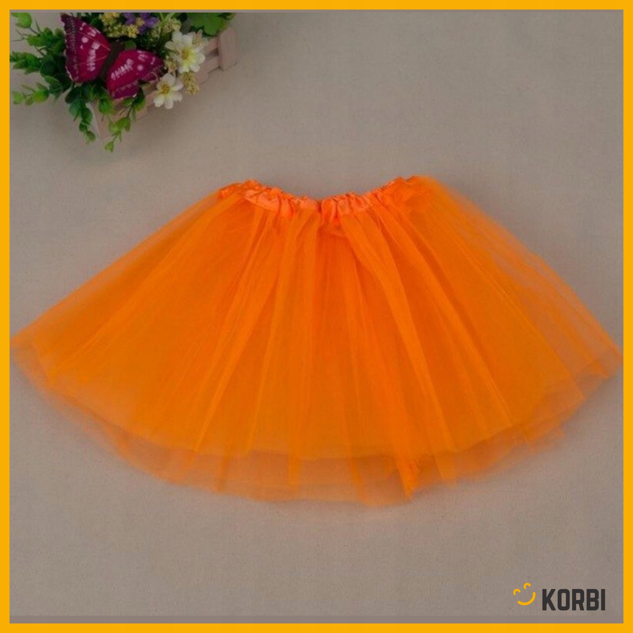 SPÓDNICZKA TUTU TIULOWA ROZKLOSZOWANA AKCESORIA HALLOWEEN BAL POMARAŃCZOWA Płeć Dziewczynki