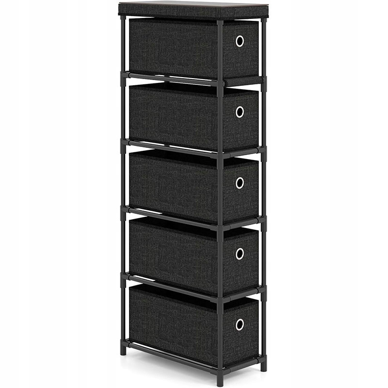 Komoda s 5 zásuvkami MC43649IT, 40 x 19 x 100 cm, černá
