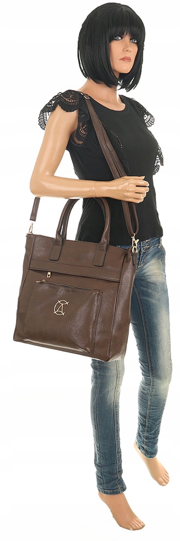 Torebka Damska teczka Modna Listonoszka na Ramię do ręki kuferek S2357 Głębokość produktu 12 cm