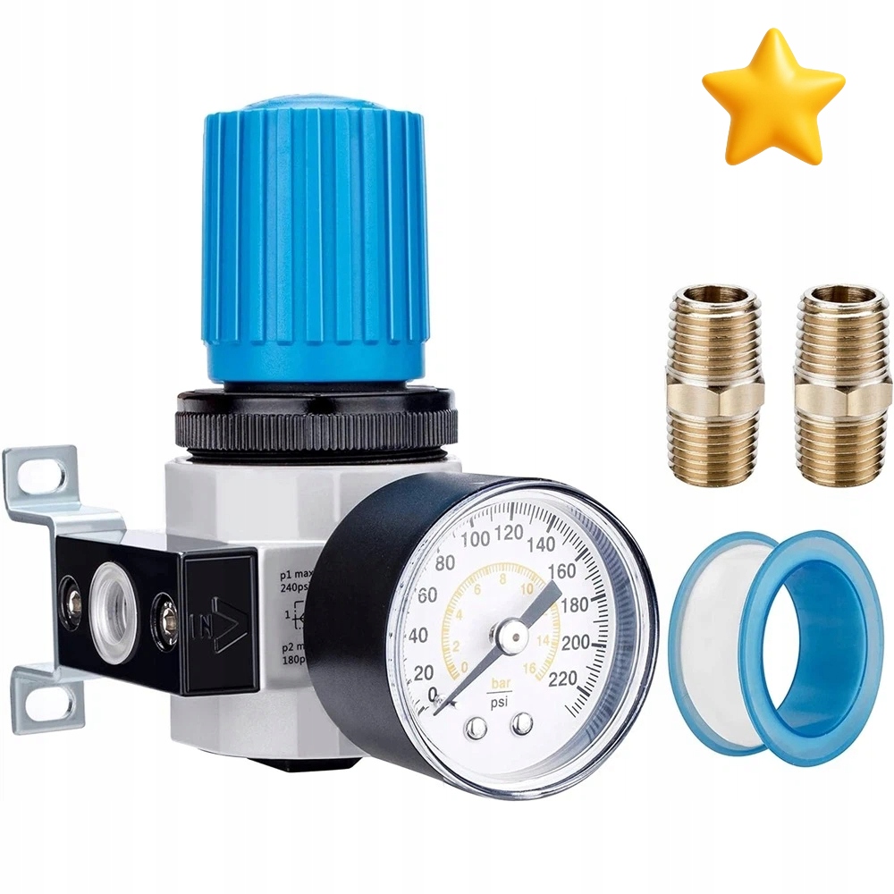 Reduktor Tlaku 1/4 Palce 1600 L/min S Manometrem