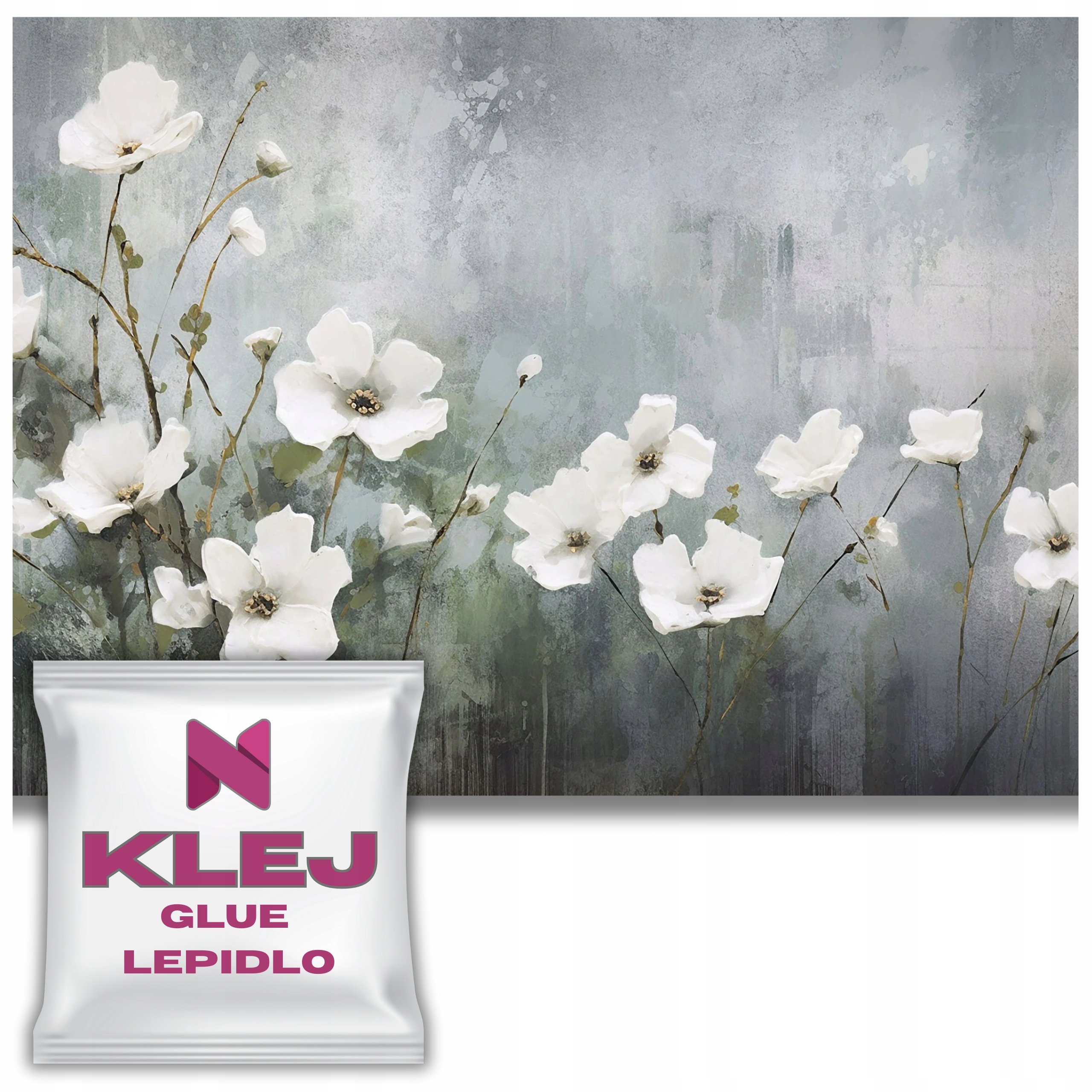Moderní fototapeta do ložnice Bílé květiny Tapeta na zeď 260x390