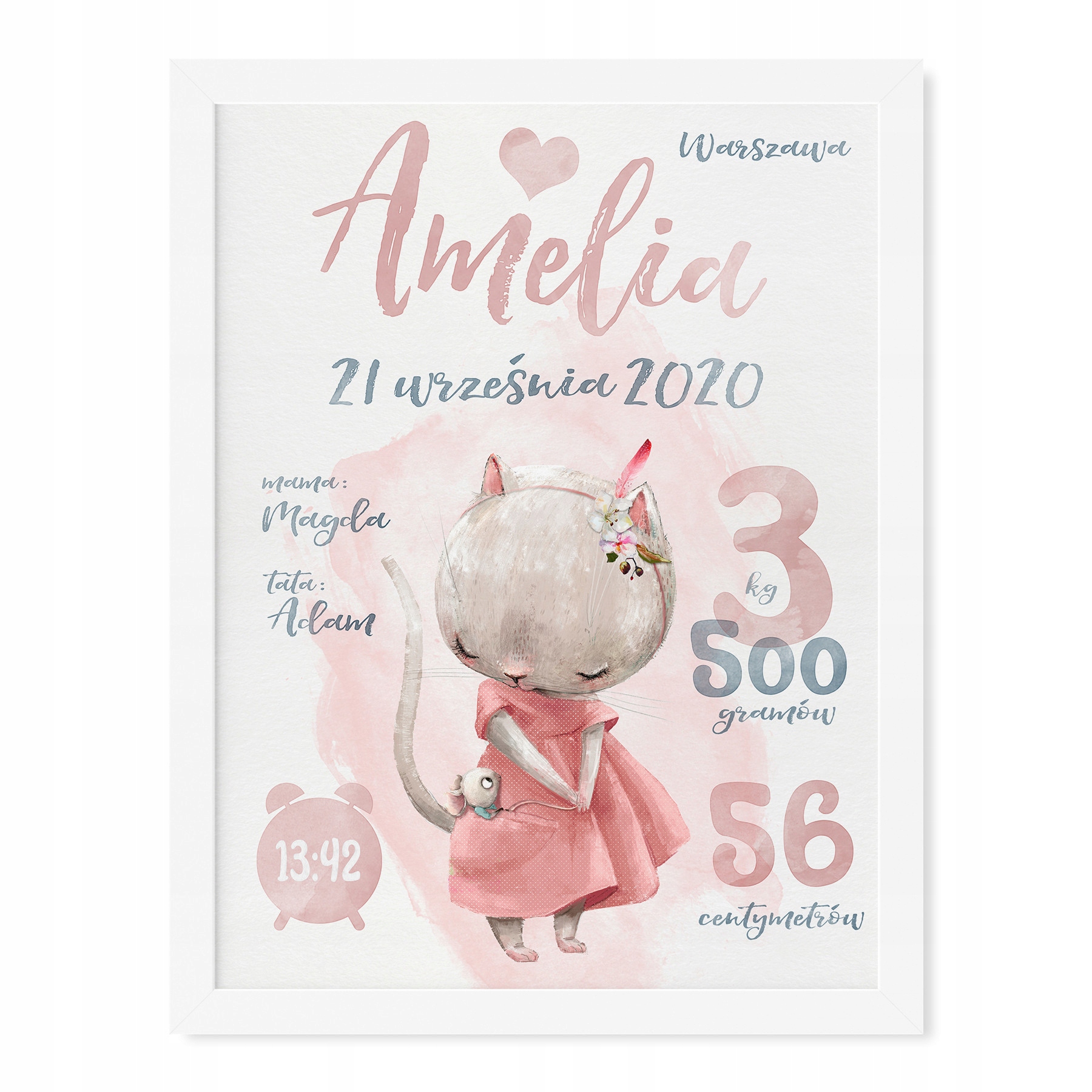 Metryczka A3 + RAMKA 30x40