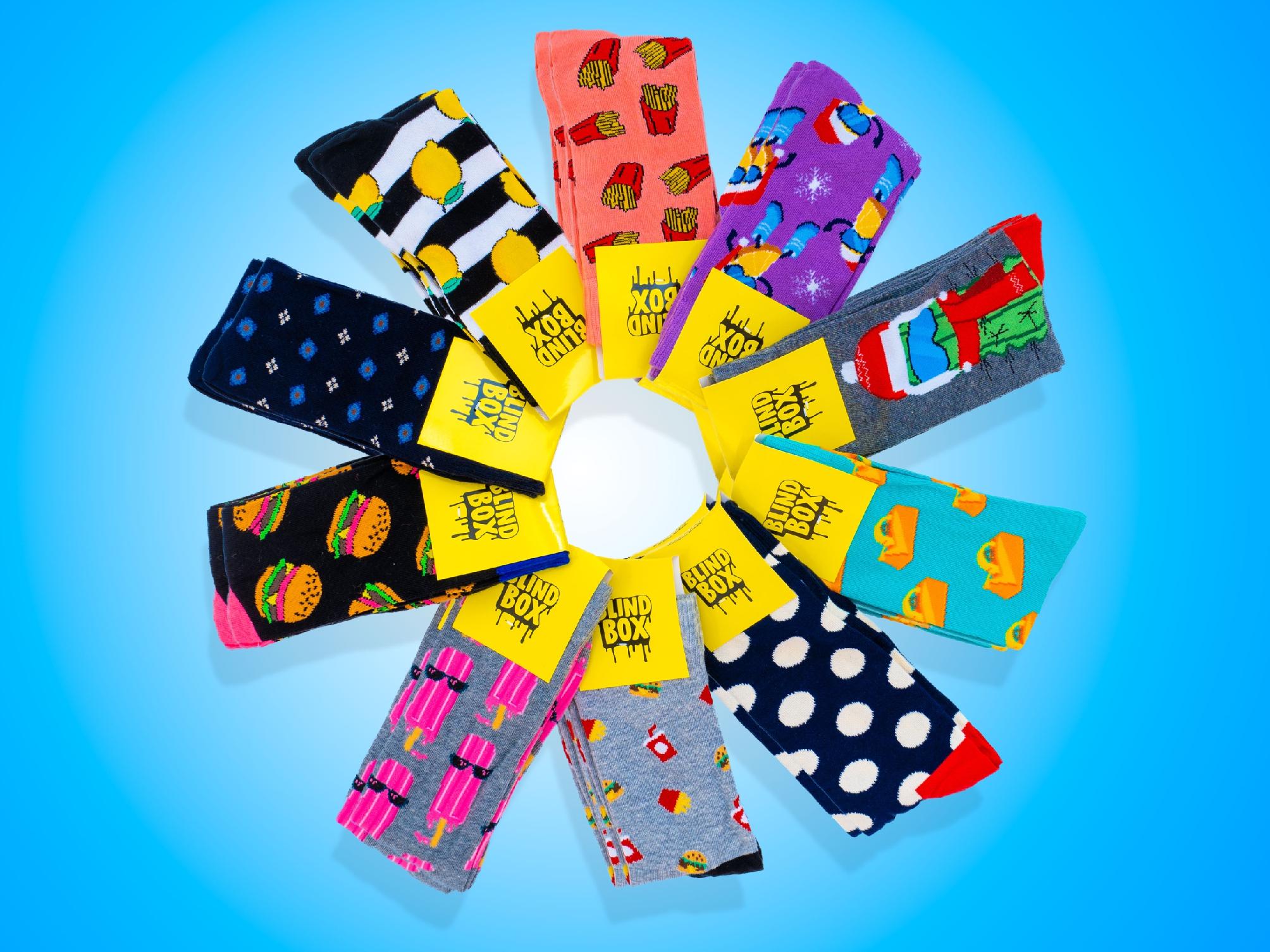 Kolorowe Skarpety 10 Par Blind Box Różne Wzory Marka inna