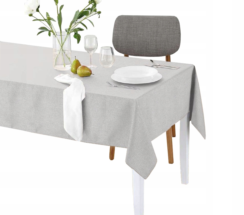 Obrus Plamoodporny 150X360 Deszczyk Biały Ecru Mat