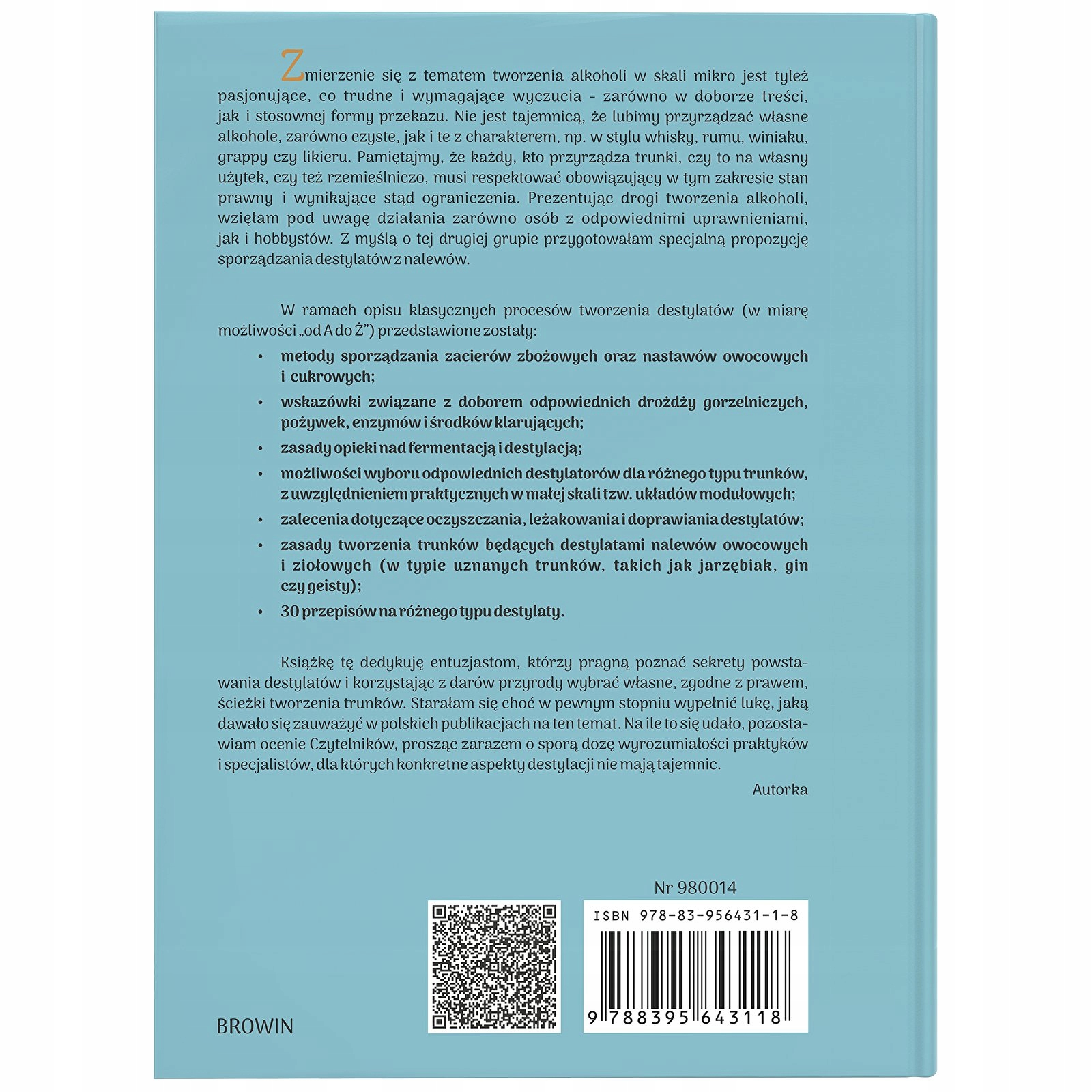 KSIĄŻKA "TWORZENIE DESTYLATÓW OD A DO Ż" Gatunek Napoje, drinki
