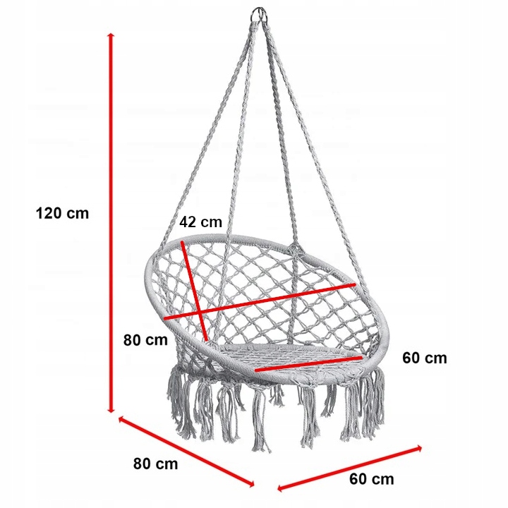 HUŚTAWKA OGRODOWA BOCIANIE GNIAZDO FOTEL WISZĄCY DO POKOJU/OGRODU Rodzaj bocianie gniazdo