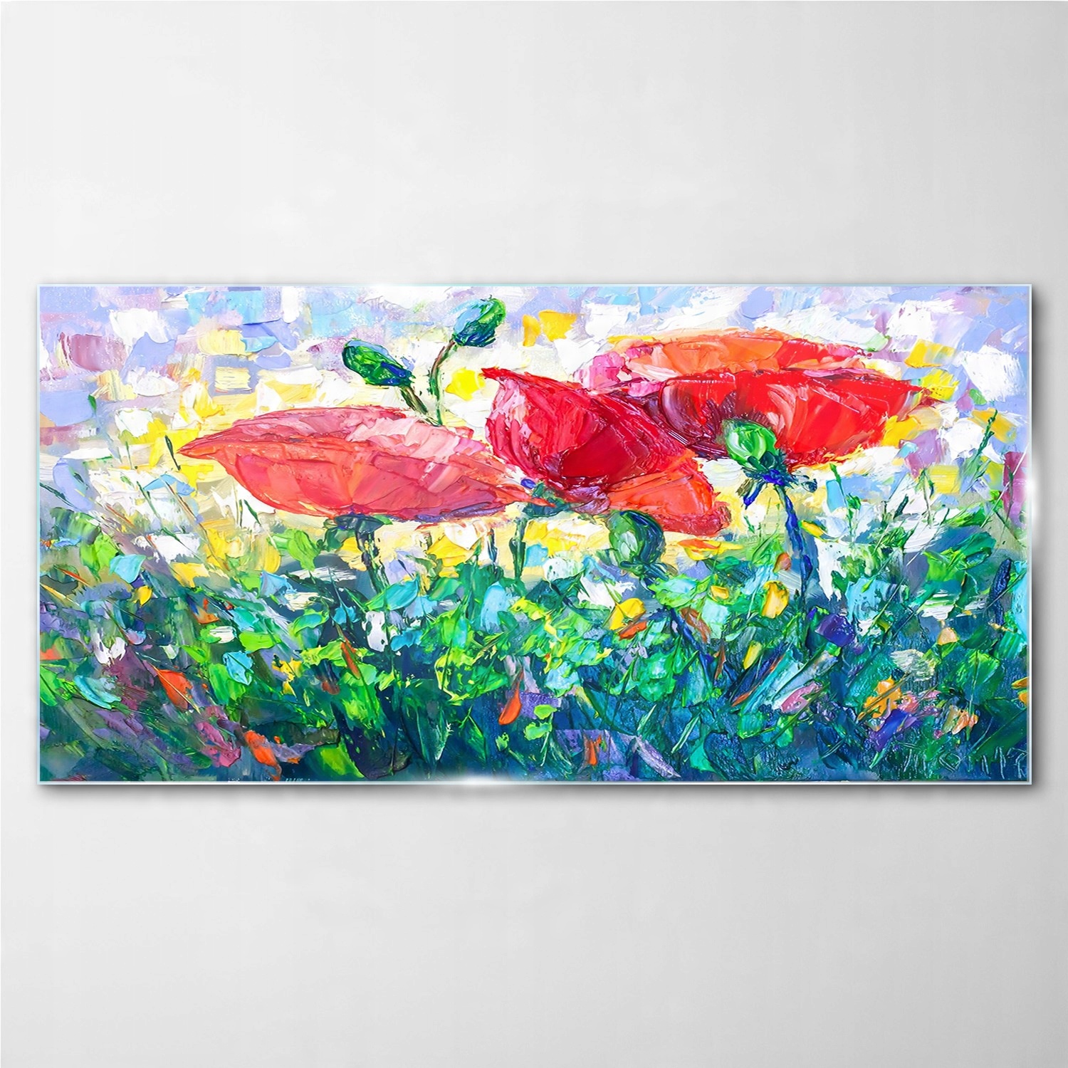 

Obraz szklany z nadrukiem Malowany mak 100x50 cm