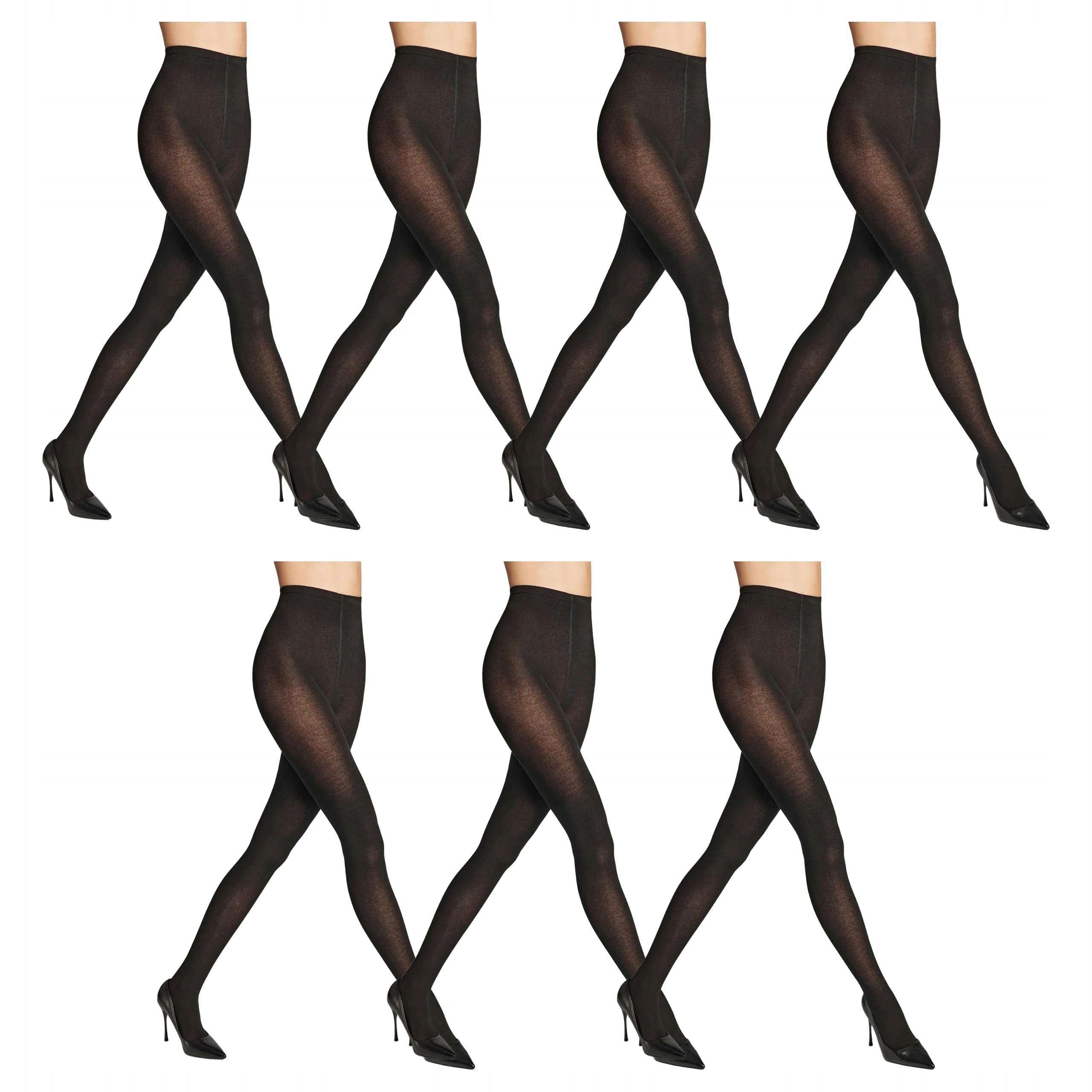 7x Teplé punčocháče s kašmírem Cashmere B13 80 den Marilyn Black 1/2