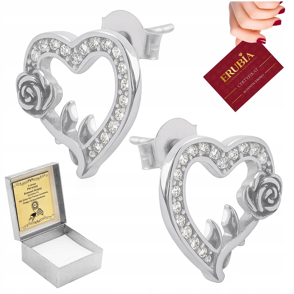 Náušnice Náušnice 925 Růže Se Zirkony, Dárek Pro Dívku