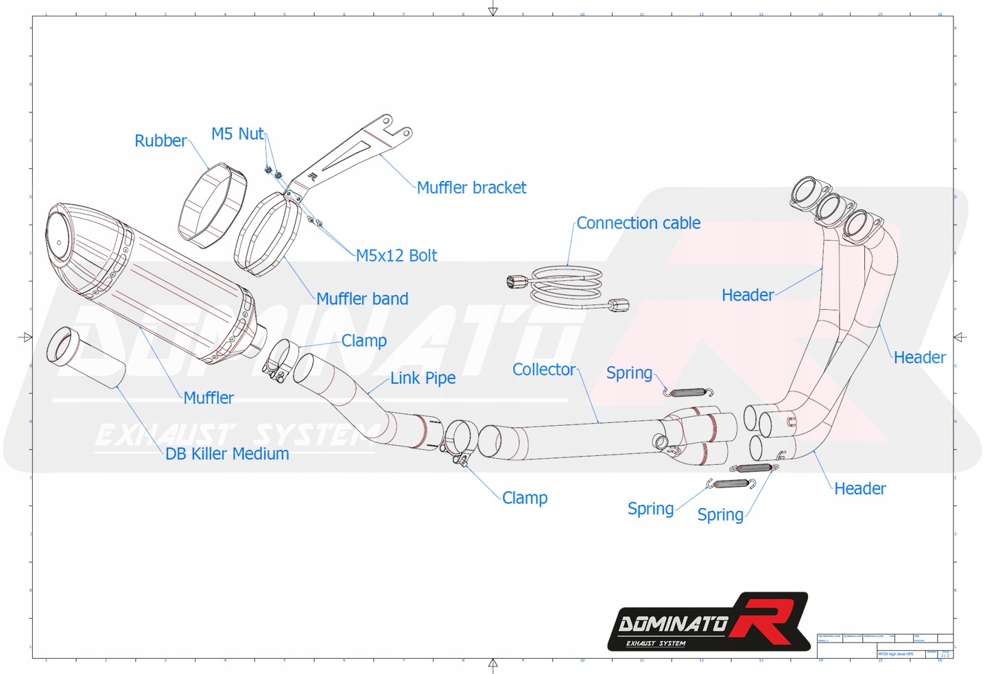 YA131DFBL-S - Выхлопная система MT 09 2021-2022 HP5 BL DOMINATOR
