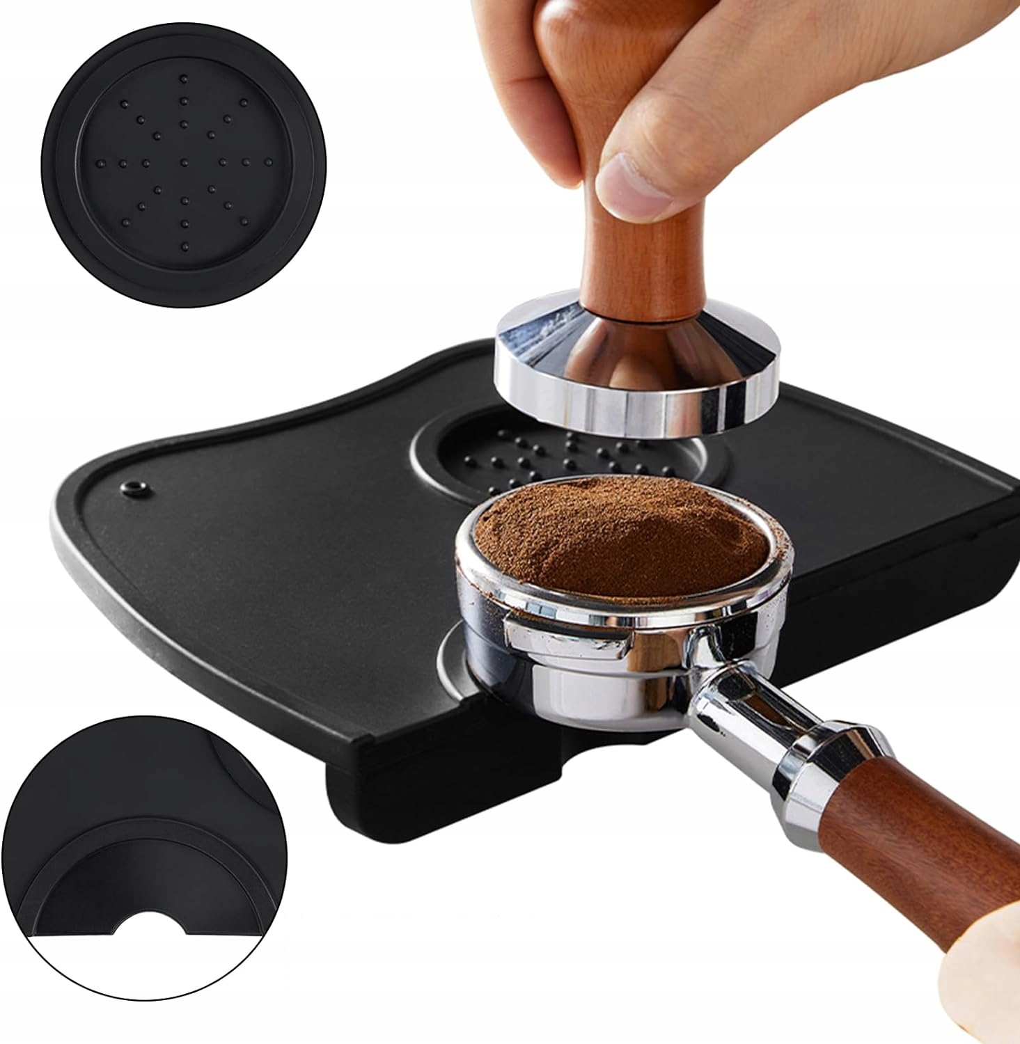 Levně Protiskluzová Tampingová Podložka 17,5 x 12,5 cm Silikonová Podložka Na Šlehání Kávy