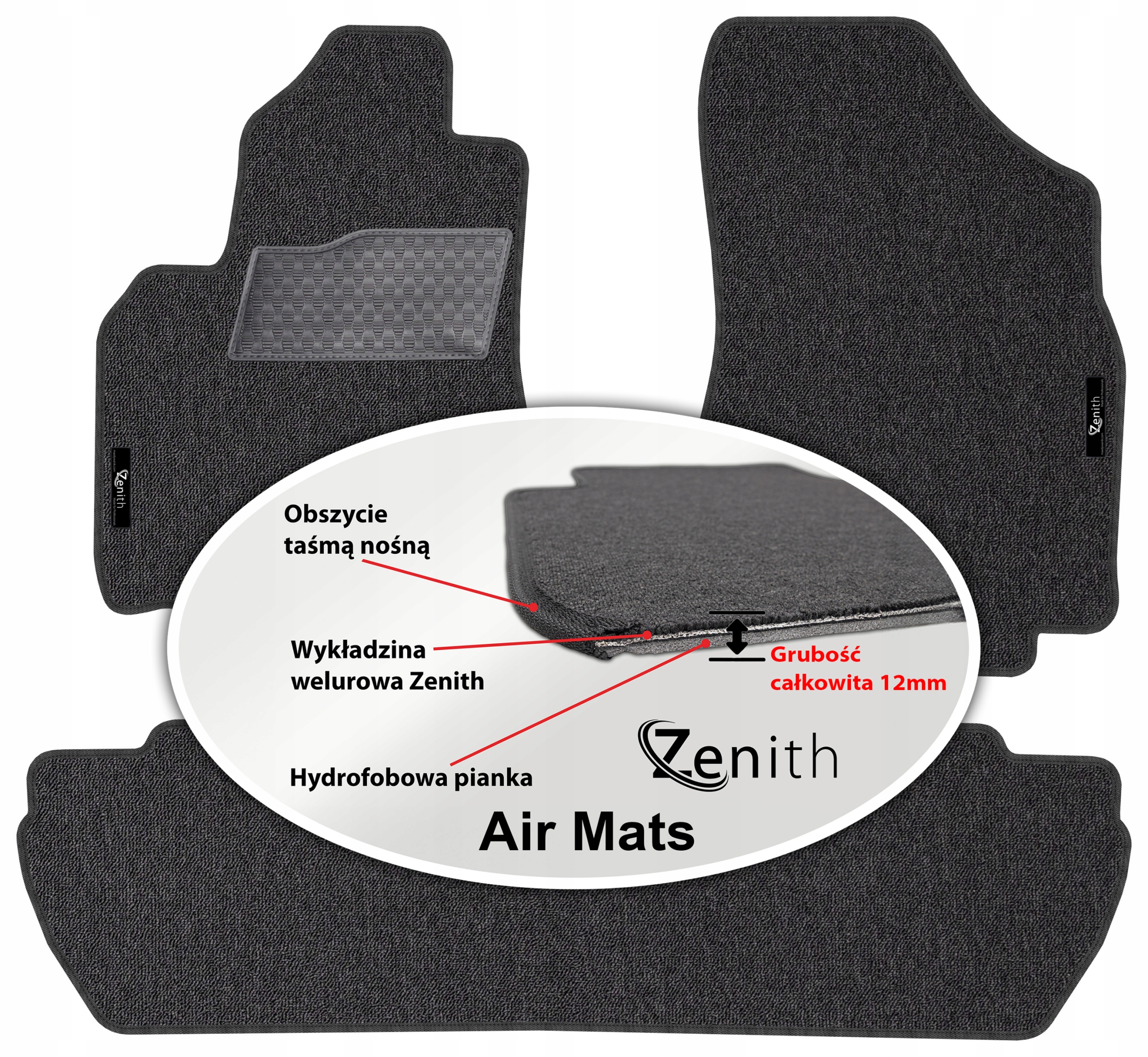 Peugeot Partner II 2008-2018 Velúrové koberčeky do auta Zenith Air Mats