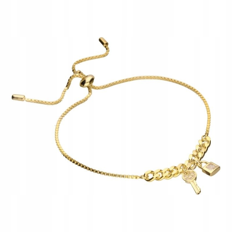 Stříbrný řetízkový náramek 925 s zirkony a klíčkem jako dárek