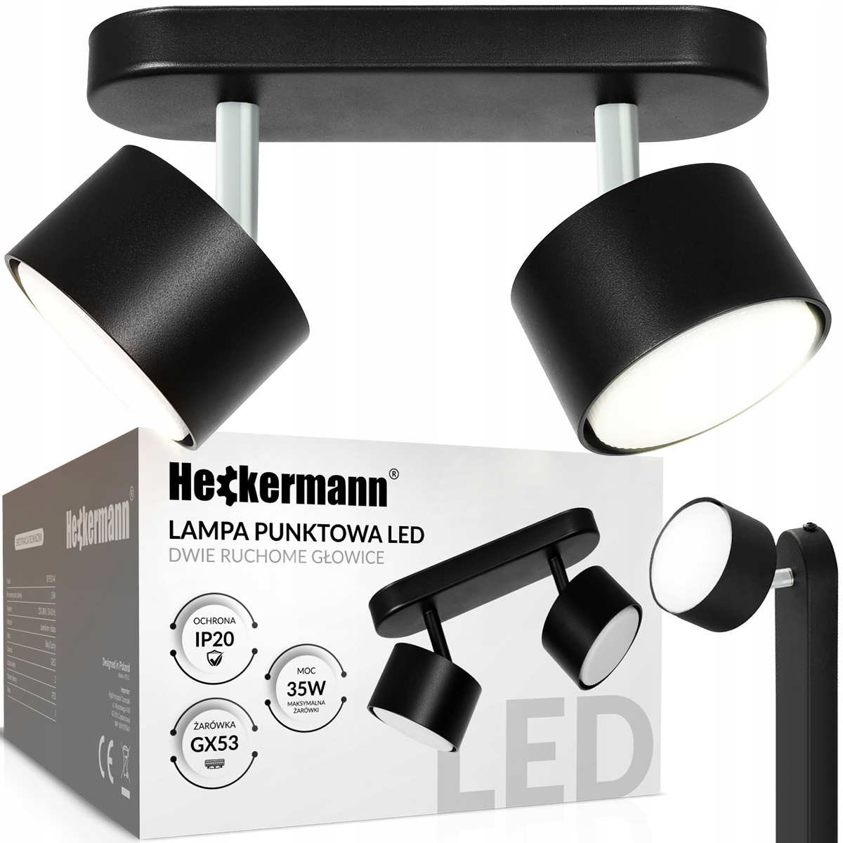 

Lampa Sufitowa Ścienna Led Spot Oprawa 2xGX53