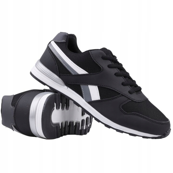 

Buty sportowe dziecięce płaskie siatka czarne