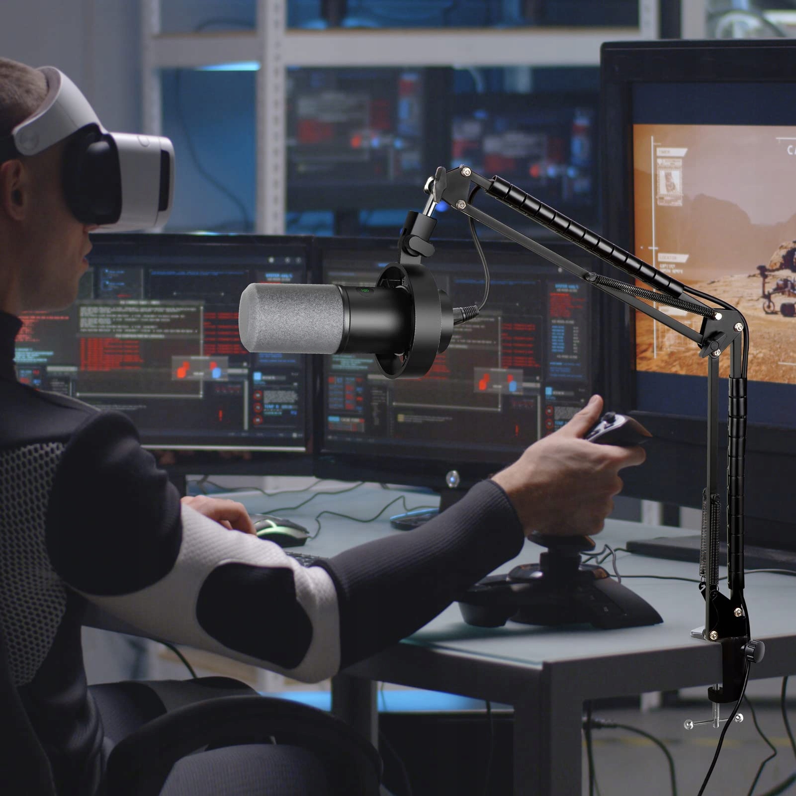 YOUSHARES Mikrofonowy Boom Arm Kompatybilny z FIFINE K688 XLR USB — miniatura 7