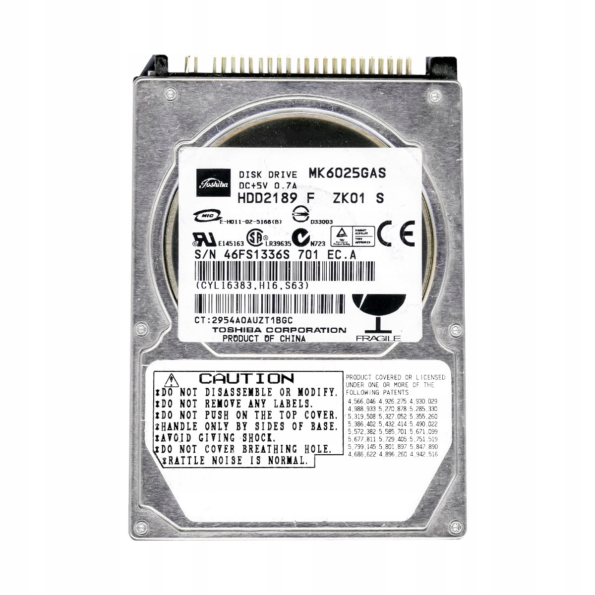 Toshiba 60GB 4.2K 8MB Ata 2.5'' MK6025GAS