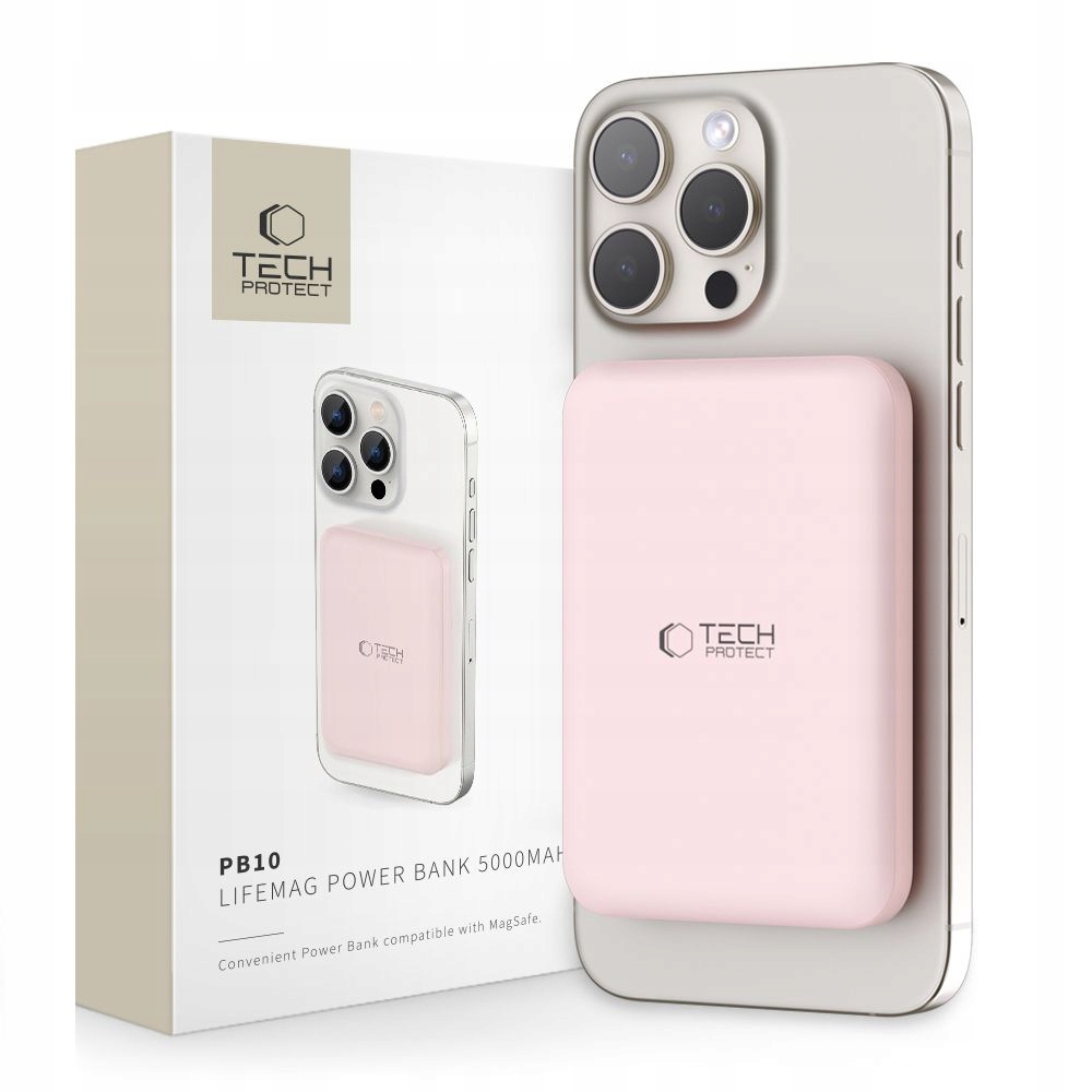 Powerbanka Tech-Protect 5000 mAh růžová
