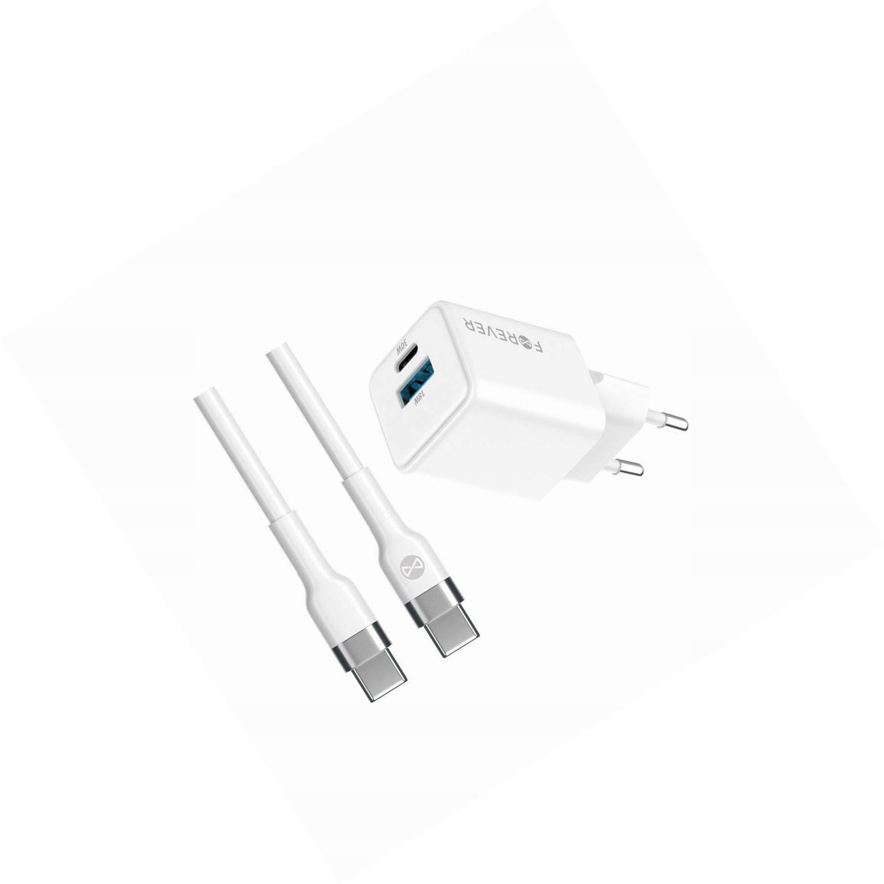 Szybka ładowarka GaN 30W Usb i Usb-c z kablem do Samsung Galaxy S20 Plus