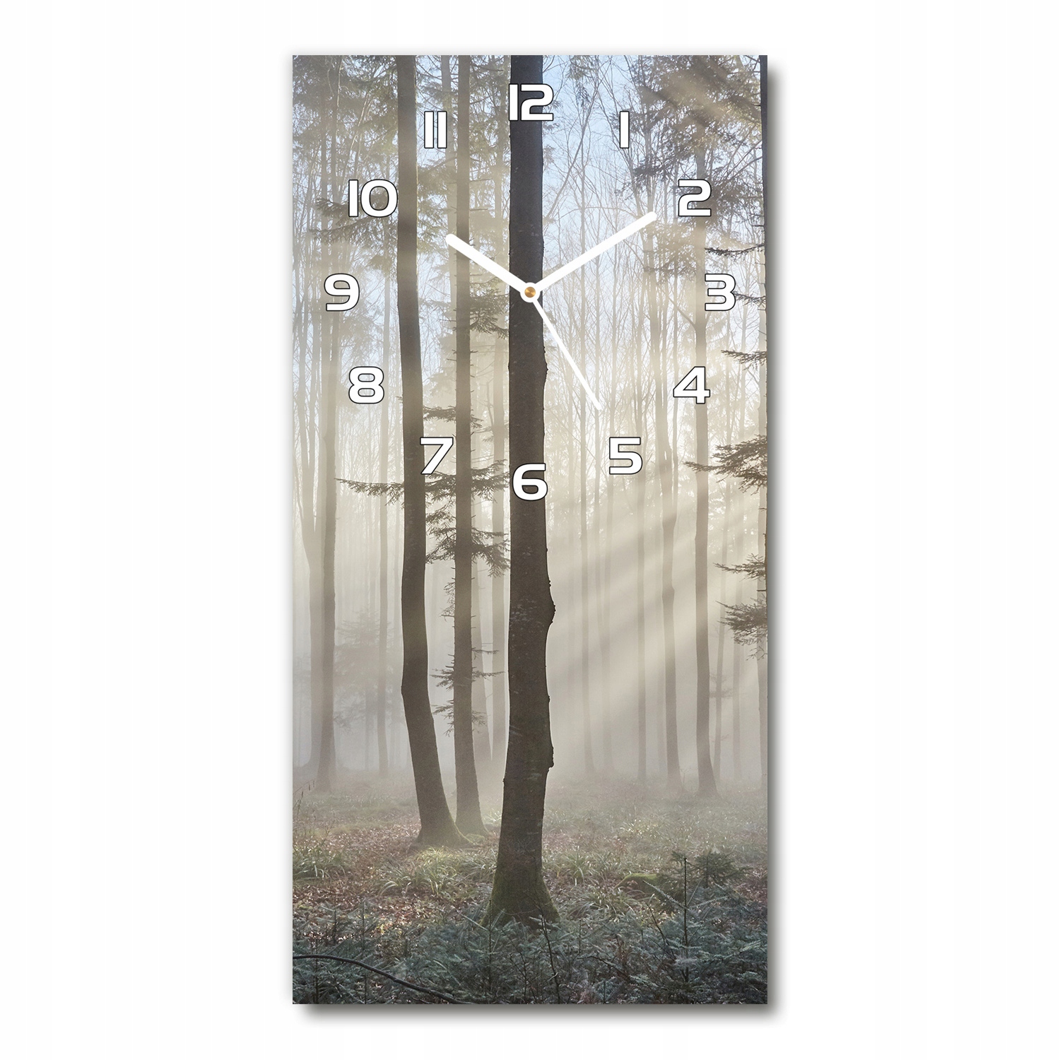 

Cichy pionowy zegar na ścianę Mgła w lesie 30x60cm