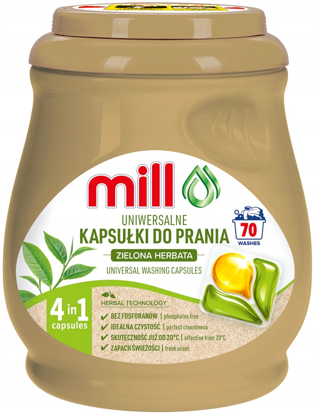 Levně Univerzální Kapsle Na Praní Efektivní Zelený Čaj 70ks