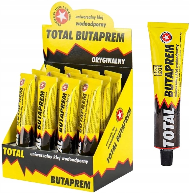 12x Klej Butapren Total wodoodporny do skóry gumy tkanin filcu butów skóry