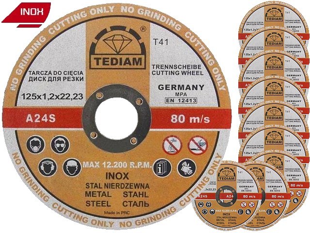 

Tarcza do cięcia Stal Inox 125x1,2 tarcze Tediam