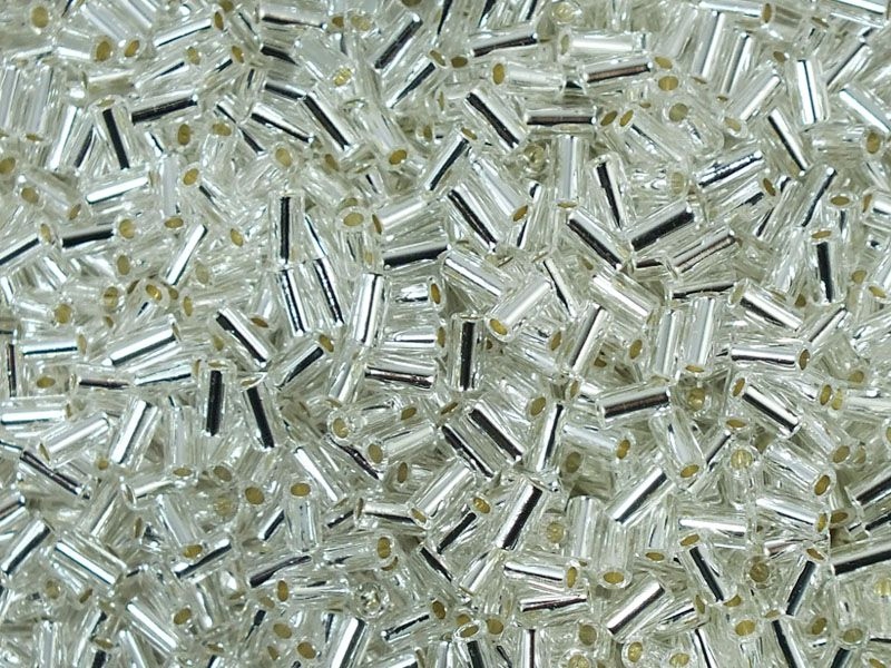 Toho Bugle 1-21 Silver-Lined Crystal 10 g
