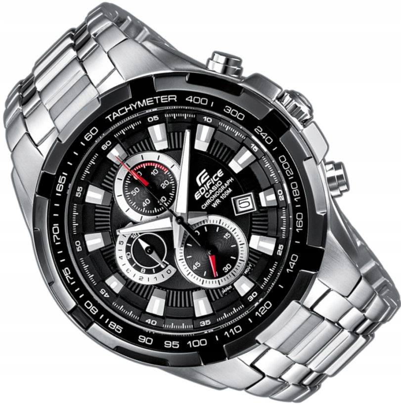 Pánské Hodinky Casio Edifice EF-539D-1AVEF Stalové Chrono S Datumem WR100 48 mm