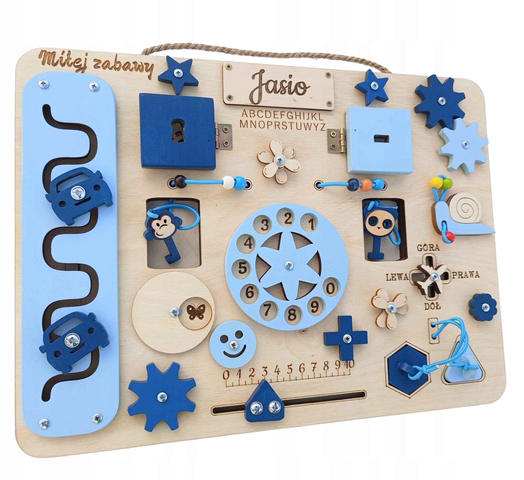 Tablica Manipulacja produkcja Polska niebieska