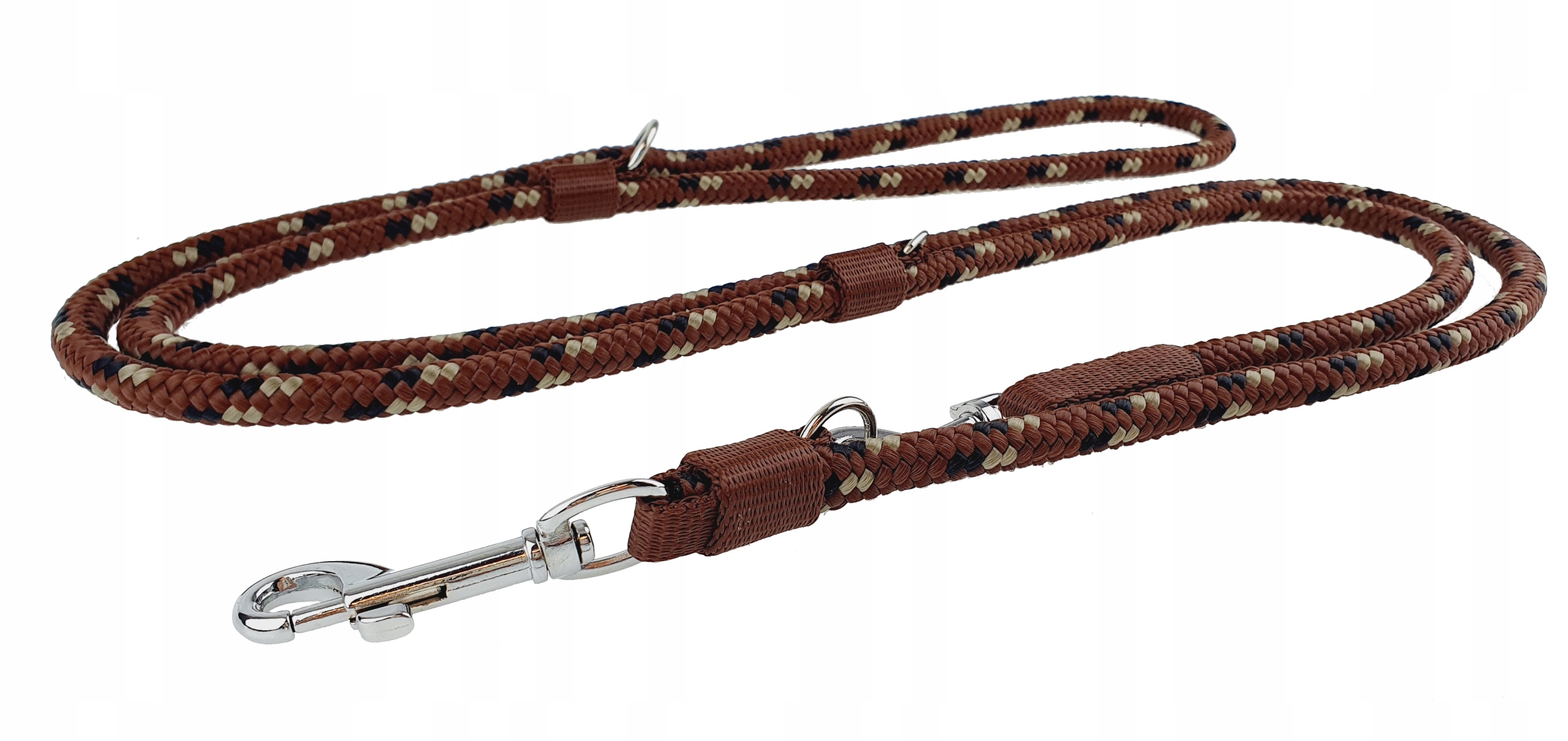 Vodítko psa, nastavitelné lano, silné 3,0 m/1,4 cm, Champion Brown Maskáčový