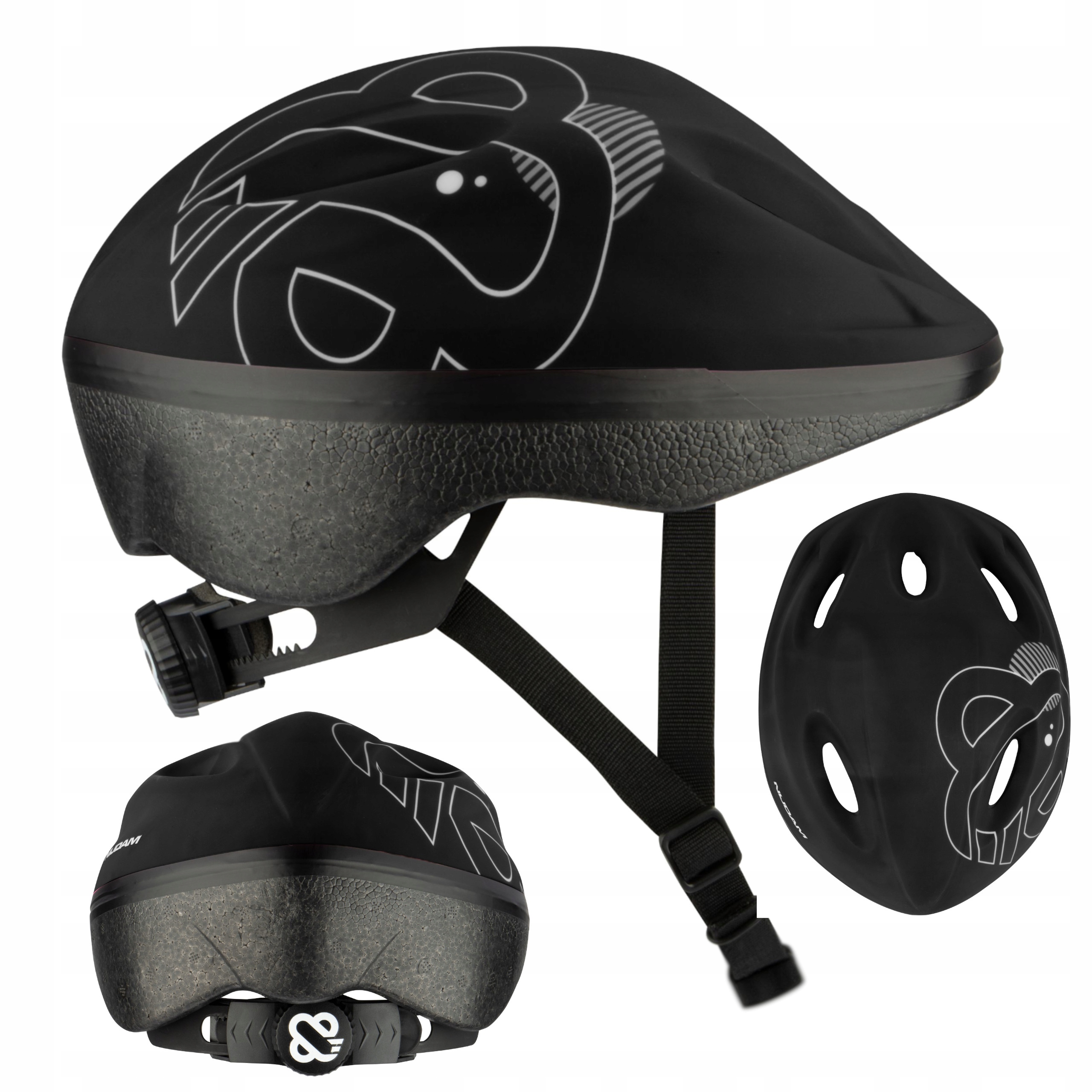Kask rowerowy dziecięcy regulowany na rower rolki Nijdam 52-56cm
