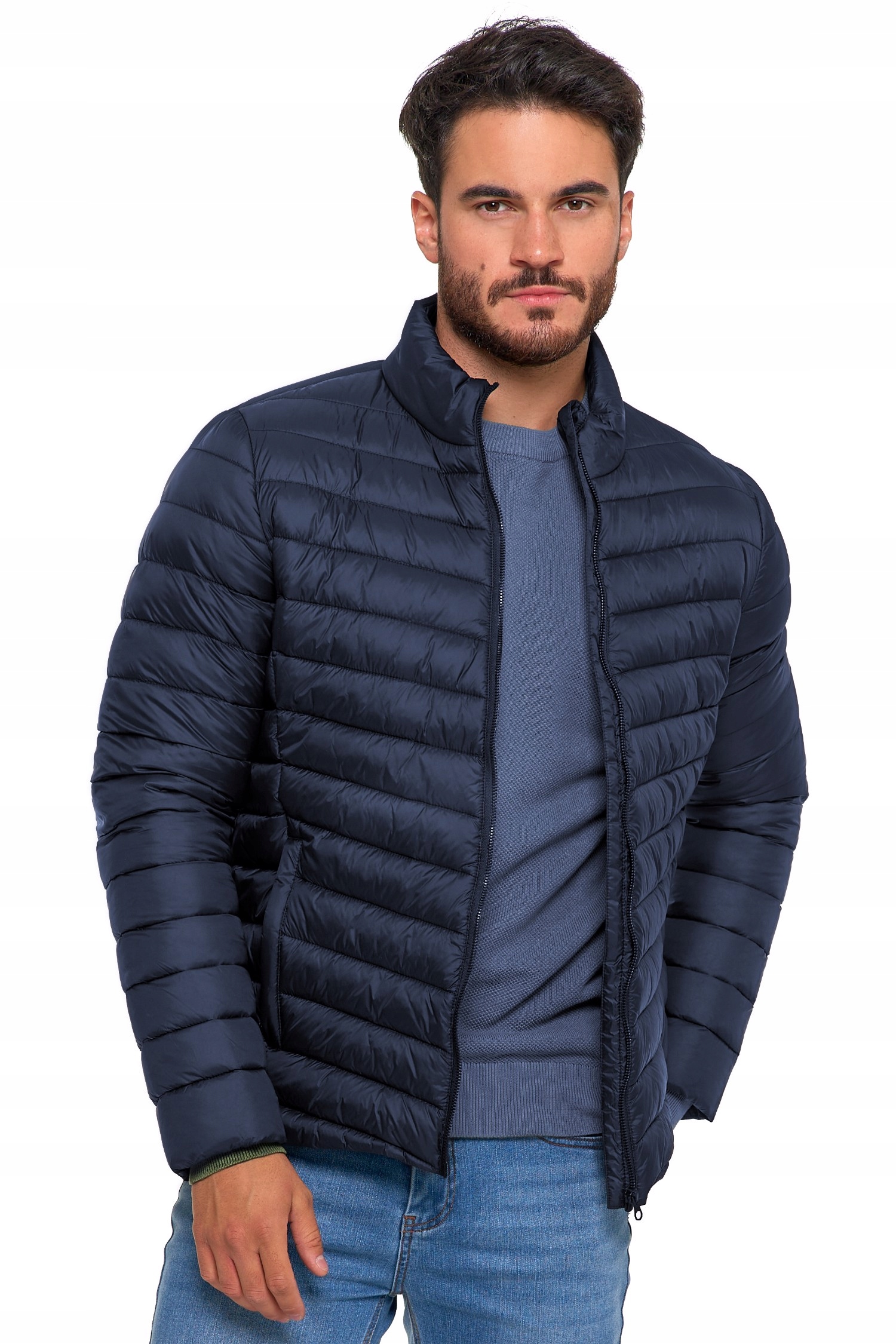 KURTKA MĘSKA PRZEJŚCIOWA PIKOWANA BEZ KAPTURA PUCHOWA NA WIOSNĘ MORAJ XXL